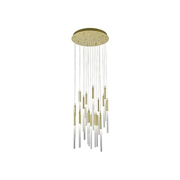 Main St. 21 Light Pendant in Brushed Brass by Avenue Lighting
