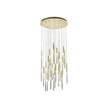 Boa 31 Light Pendant in Brushed Brass by Avenue Lighting
