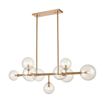 Delilah Nine Light Chandelier in Aged Brass by Avenue Lighting