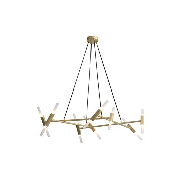 Manhattan Ave. 20 Light Pendant in Brushed Brass by Avenue Lighting
