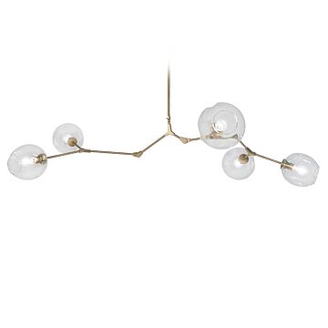 Fairfax Five Light Chandelier in Brushed Brass by Avenue Lighting