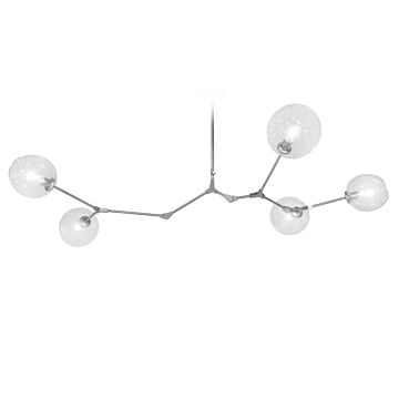 Fairfax Five Light Chandelier in Matte Chrome by Avenue Lighting