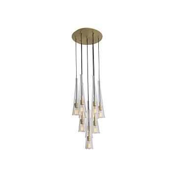 Abbey Park Ten Light Chandelier in Brushed Brass by Avenue Lighting