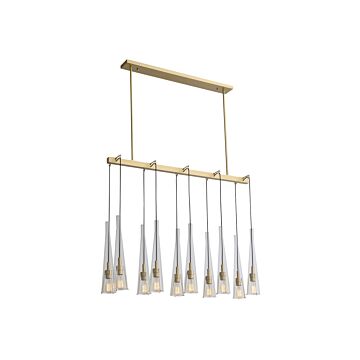 Abbey Park Ten Light Chandelier in Brushed Brass by Avenue Lighting