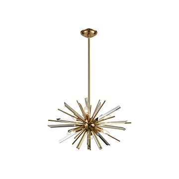 Palisades Ave. Six Light Chandelier in Antique Brass With Champagne Glass by Avenue Lighting