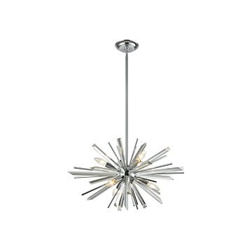 Palisades Ave. Six Light Chandelier in Chrome With Clear Glass by Avenue Lighting