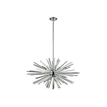 Palisades Ave. Eight Light Chandelier in Chrome With Clear Glass by Avenue Lighting