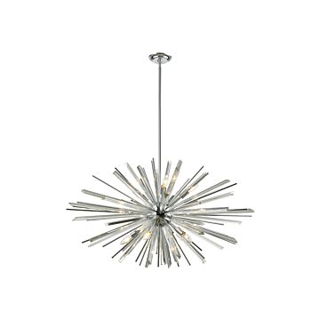 Palisades Ave. Ten Light Chandelier in Chrome With Clear Glass by Avenue Lighting