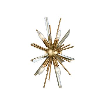 Palisades Ave. Four Light Wall Sconce in Antique Brass With Champagne Glass by Avenue Lighting
