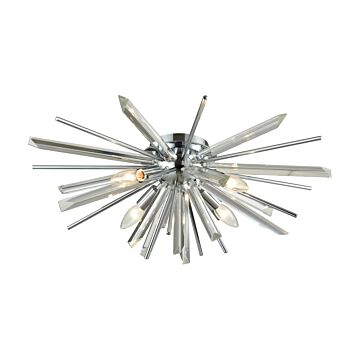 Palisades Ave. Four Light Flush Mount in Chrome With Clear Glass by Avenue Lighting