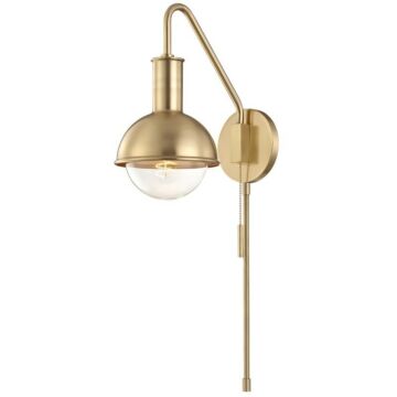Riley One Light Wall Sconce in Aged Brass by Mitzi