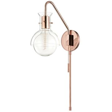 Riley One Light Wall Sconce in Polished Copper by Mitzi