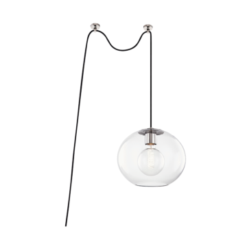 Margot One Light Pendant in Polished Nickel by Mitzi