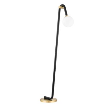 Whit One Light Floor Lamp in Aged BrassBlack by Mitzi