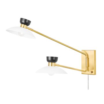 Whitley Two Light Wall Sconce in Aged Brass by Mitzi