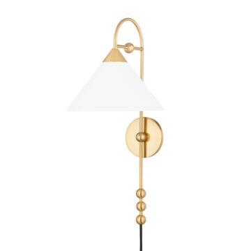 Sang One Light Wall Sconce in Aged Brass by Mitzi
