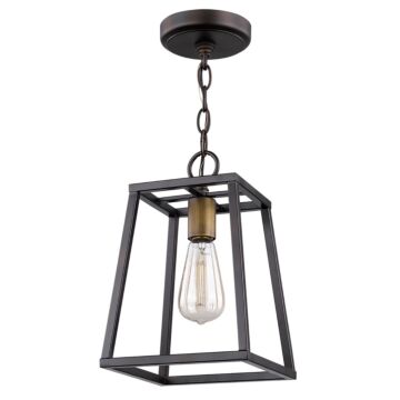 Tiberton 1-Light Oil-Rubbed Bronze Pendant With Antique Brass Socket