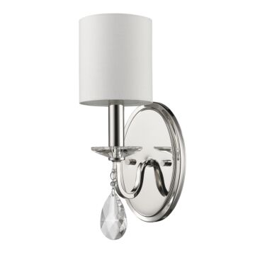 Lily 3-Light Polished Nickel Sconce With Fabric Shade And Crystal Accent