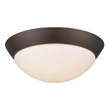 14-Watt Oil-Rubbed Bronze Integrated Led Flush Mount With Frosted Glass
