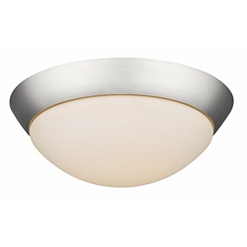 14-Watt Satin Nickel Integrated Led Flush Mount With Frosted Glass