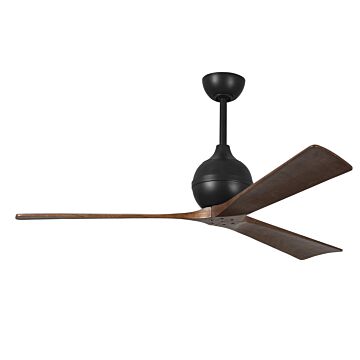 Irene 6-Speed DC 60" Ceiling Fan in Matte Black with Walnut Tone blades
