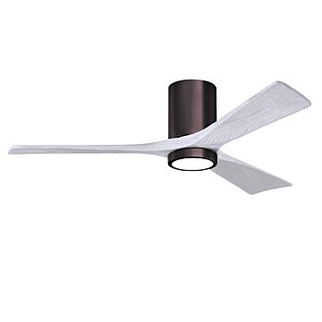 Irene 6-Speed DC 52" Ceiling Fan w/ Integrated Light Kit in Brushed Bronze with Matte White blades