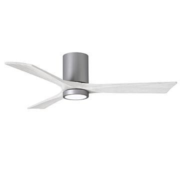 Irene 6-Speed DC 52" Ceiling Fan w/ Integrated Light Kit in Brushed Nickel with Matte White blades