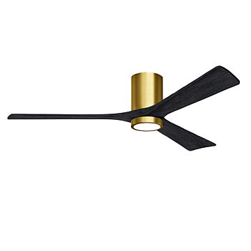 Irene 6-Speed DC 60" Ceiling Fan w/ Integrated Light Kit in Brushed Brass with Matte Black blades