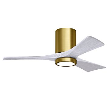 Irene 6-Speed DC 42" Ceiling Fan w/ Integrated Light Kit in Brushed Brass with Matte White blades