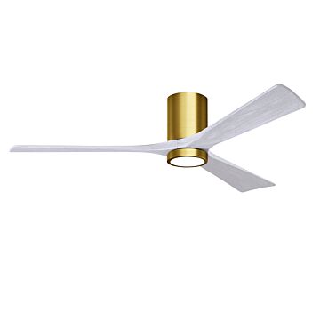Irene 6-Speed DC 60" Ceiling Fan w/ Integrated Light Kit in Brushed Brass with Matte White blades
