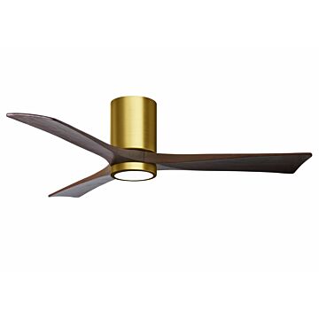 Irene 6-Speed DC 52" Ceiling Fan w/ Integrated Light Kit in Brushed Brass with Walnut blades