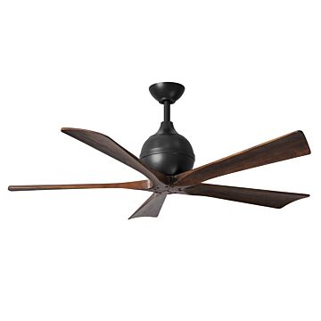 Irene 6-Speed DC 52" Ceiling Fan in Matte Black with Walnut Tone blades