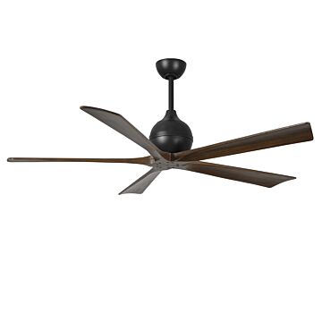 Irene 6-Speed DC 60" Ceiling Fan in Matte Black with Walnut Tone blades