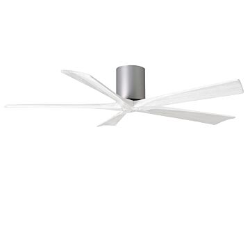 Irene 6-Speed DC 60" Ceiling Fan in Brushed Nickel with Matte White blades