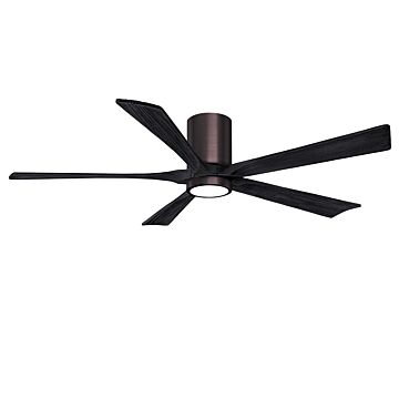 Irene 6-Speed DC 60" Ceiling Fan w/ Integrated Light Kit in Brushed Bronze with Matte Black blades
