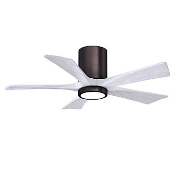 Irene 6-Speed DC 42" Ceiling Fan w/ Integrated Light Kit in Brushed Bronze with Matte White blades