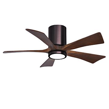 Irene 6-Speed DC 42" Ceiling Fan w/ Integrated Light Kit in Brushed Bronze with Walnut Tone blades