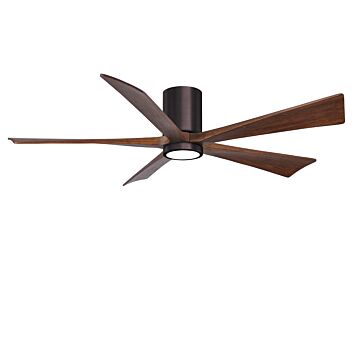 Irene 6-Speed DC 60" Ceiling Fan w/ Integrated Light Kit in Brushed Bronze with Walnut Tone blades