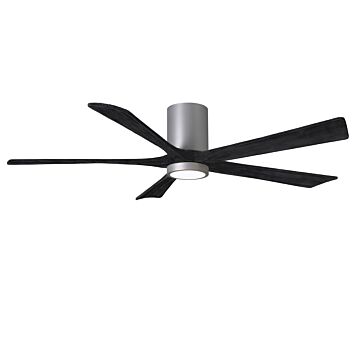 Irene 6-Speed DC 60" Ceiling Fan w/ Integrated Light Kit in Brushed Nickel with Matte Black blades