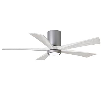 Irene 6-Speed DC 52" Ceiling Fan w/ Integrated Light Kit in Brushed Nickel with Matte White blades