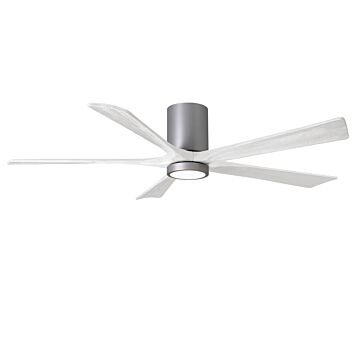 Irene 6-Speed DC 60" Ceiling Fan w/ Integrated Light Kit in Brushed Nickel with Matte White blades
