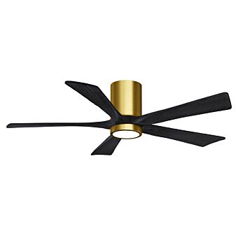 Irene 6-Speed DC 52" Ceiling Fan w/ Integrated Light Kit in Brushed Brass with Matte Black blades