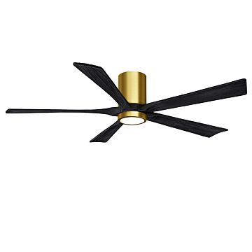 Irene 6-Speed DC 60" Ceiling Fan w/ Integrated Light Kit in Brushed Brass with Matte Black blades