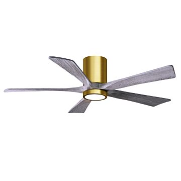 Irene 6-Speed DC 52" Ceiling Fan w/ Integrated Light Kit in Brushed Brass with Barnwood Tone blades