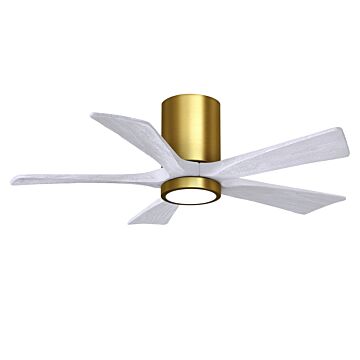 Irene 6-Speed DC 42" Ceiling Fan w/ Integrated Light Kit in Brushed Brass with Matte White blades