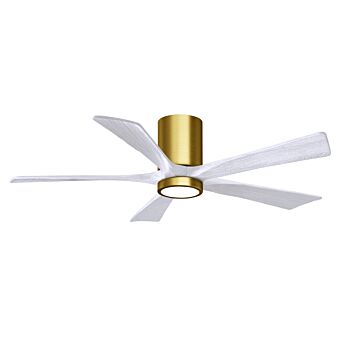Irene 6-Speed DC 52" Ceiling Fan w/ Integrated Light Kit in Brushed Brass with Matte White blades