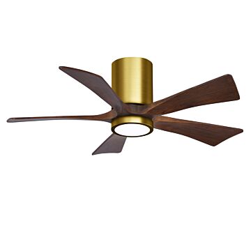 Irene 6-Speed DC 42" Ceiling Fan w/ Integrated Light Kit in Brushed Brass with Walnut blades