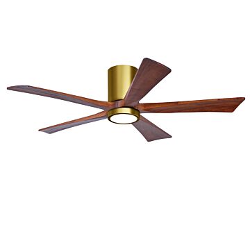Irene 6-Speed DC 52" Ceiling Fan w/ Integrated Light Kit in Brushed Brass with Walnut blades
