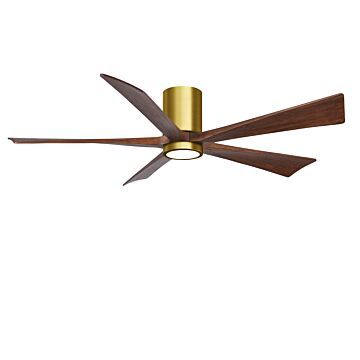 Irene 6-Speed DC 60" Ceiling Fan w/ Integrated Light Kit in Brushed Brass with Walnut blades