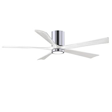 Irene 6-Speed DC 60" Ceiling Fan w/ Integrated Light Kit in Polished Chrome with Matte White blades